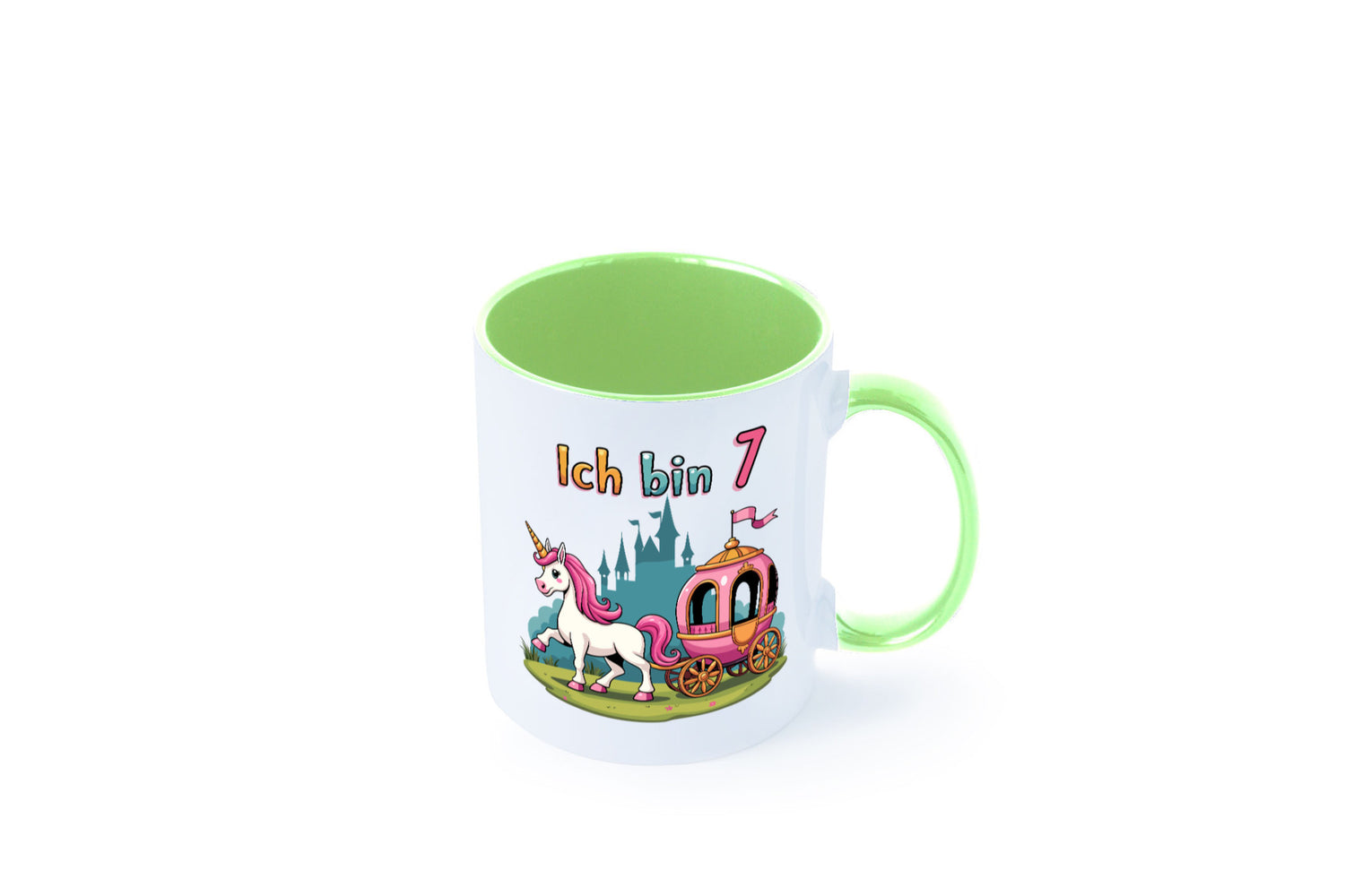 7. Geburtstag | Prinzessin in Kutsche Einhorn lustiger Spruch Geschenk