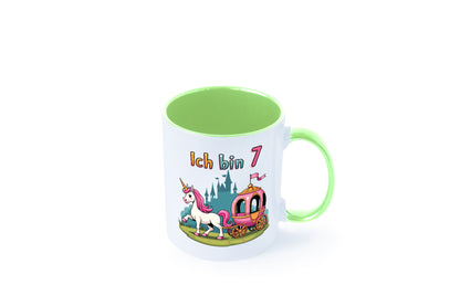 7. Geburtstag | Prinzessin in Kutsche Einhorn lustiger Spruch Geschenk