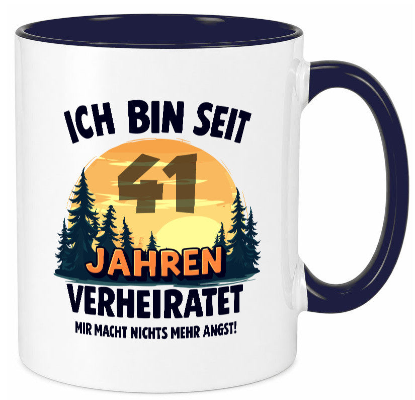 Ich bin Verheiratet | 41. Hochzeitstag Ehepaar v2 Geschenkidee Humor Tasse