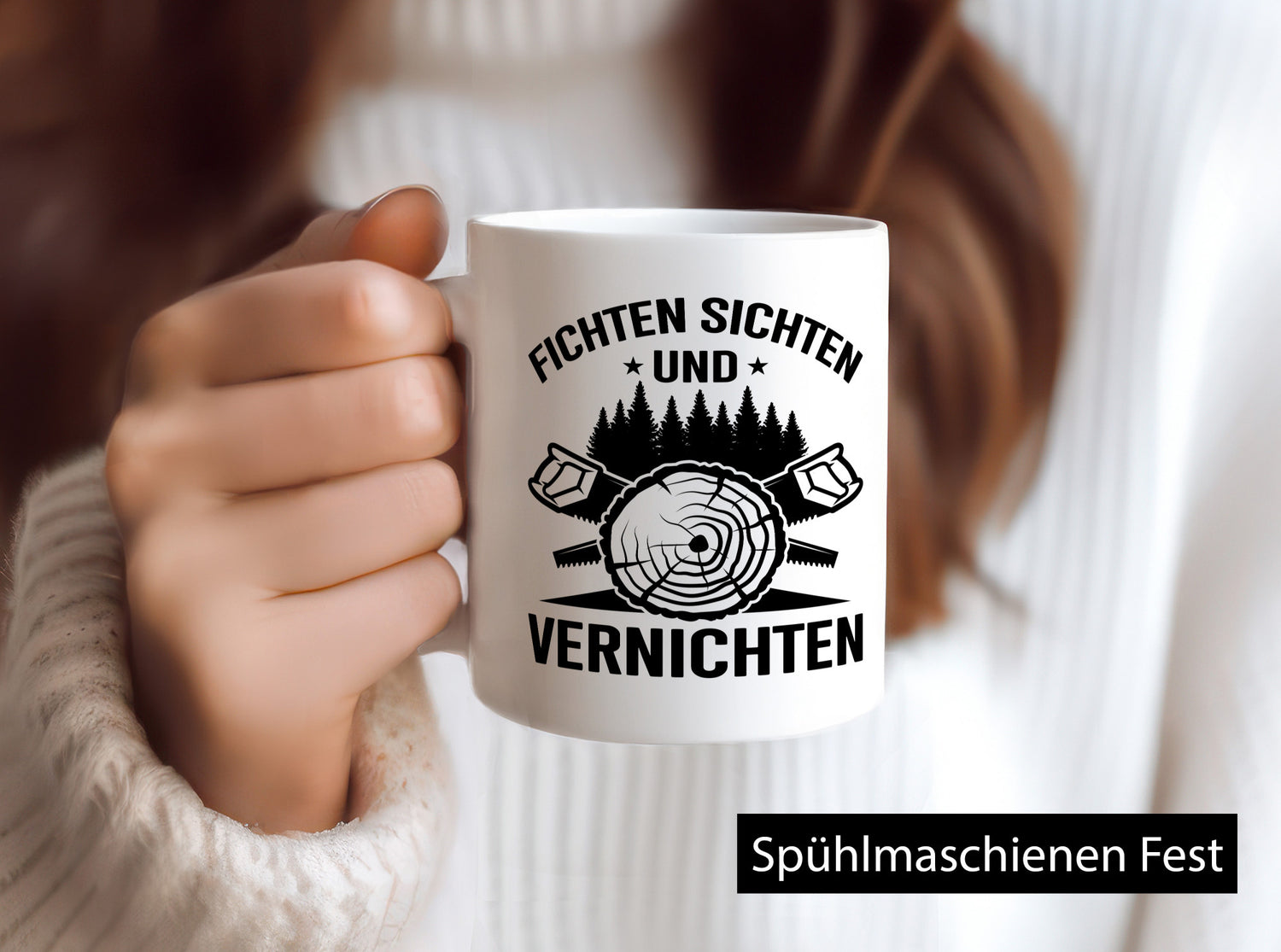 Fichten sichten und Vernichten | Waldarbeiter Holz lustig Arbeit Kollegen Büro