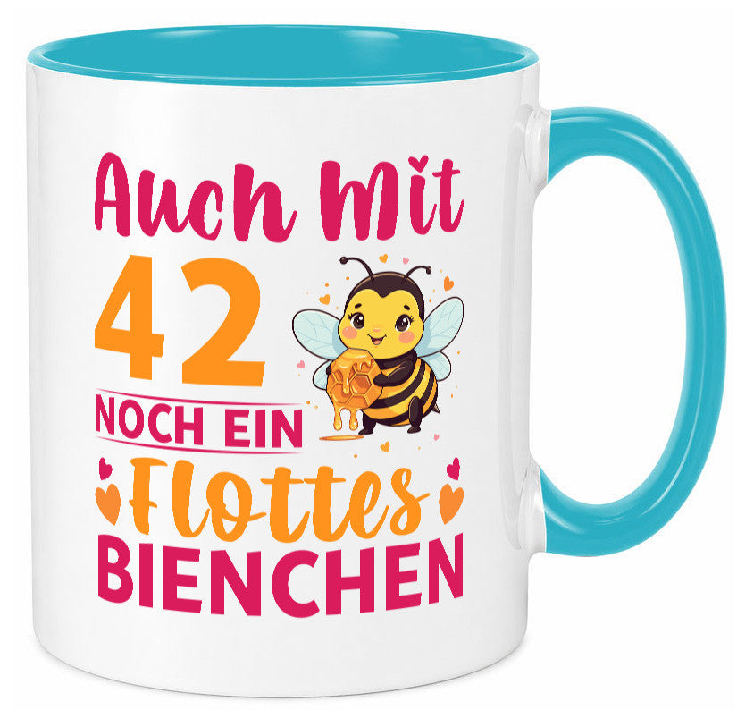42. Geburtstag | Flottes Bienchen 42 Jahre Humor Geschenkidee Tasse