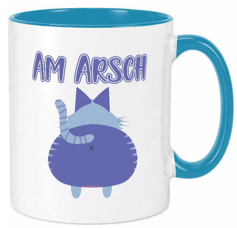Am Arsch | Katzenmotiv Tasse Kollege Katzenbesitzer Geschenkidee Arbeit