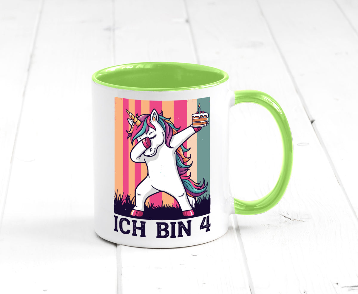 4 Geburtstag | Einhorn Damping Mädchen lustig Geschenkidee Geschenk Tasse