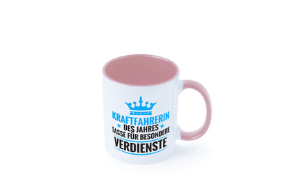Besonderer Verdienst: Kraftfahrerin | Lastwagen LKW Humor Geschenkidee Tasse