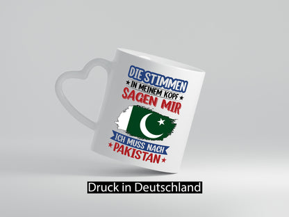 Pakistan | Urlaub Stimmen in meinem Kopf Traumland v2 Geschenkidee Humor Tasse