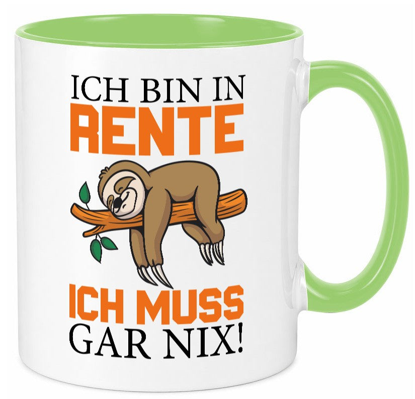 Ich bin in Rente lustig Humor Geschenkidee Geschenk Tasse