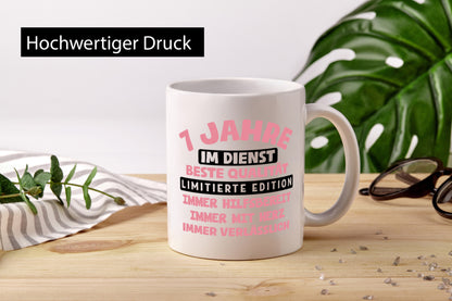 7 Jahre im Dienst | Jubiläum Arbeit v11 lustiger Spruch Geschenk Kollegen Büro