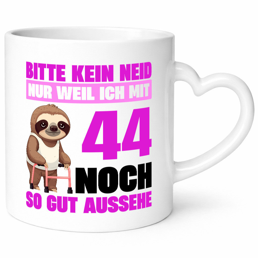 44. Geburtstag | Bitte kein neid Faultier 44 Jahre Geschenkidee Humor Tasse