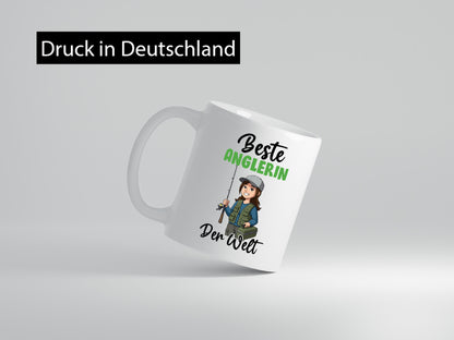Beste Anglerin | Angeln Fischerin v2 lustig Humor Geschenkidee Geschenk Tasse