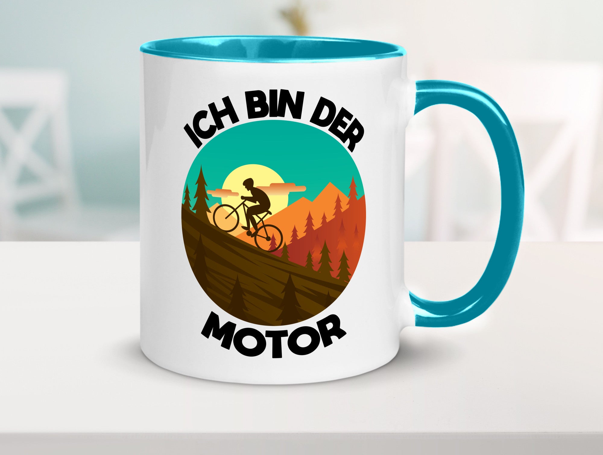 Ich bin der Motor | Mountainbiking Fahrrad Berge Geschenkidee Humor Tasse