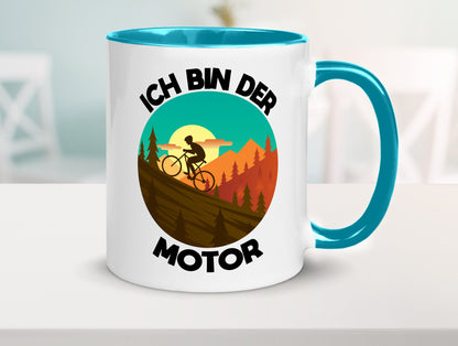 Ich bin der Motor | Mountainbiking Fahrrad Berge Geschenkidee Humor Tasse