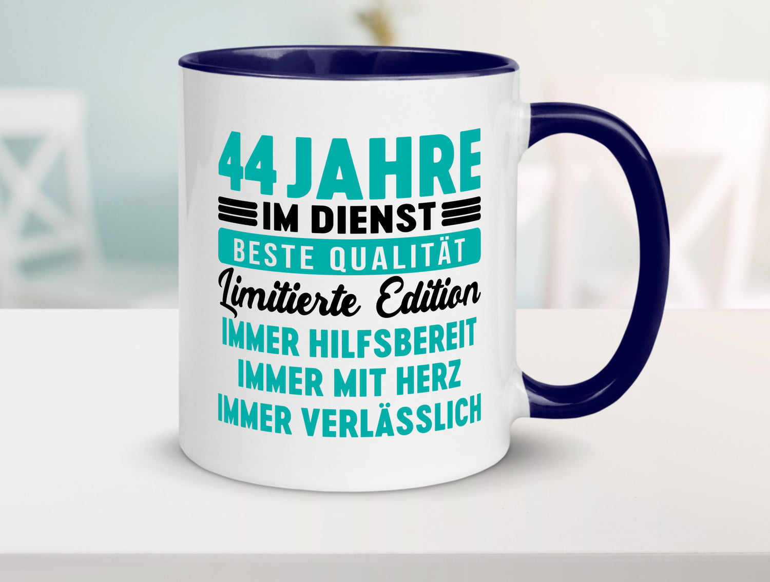 44 Jahre im Dienst | Jubiläum Arbeit v5 lustig Kollegen Büro Geschenk Tasse