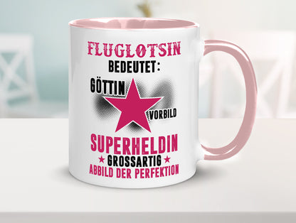 Bedeutung von Fluglotsin | Flughafen Flugverkehr Geschenkidee Humor Tasse