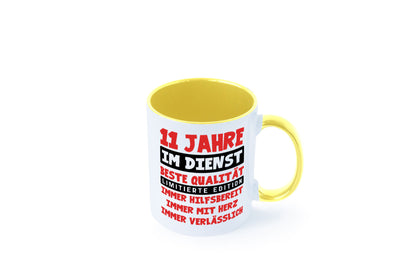 11 Jahre im Dienst | Jubiläum Arbeit v9 Geschenkidee Kollegen Büro Humor Tasse