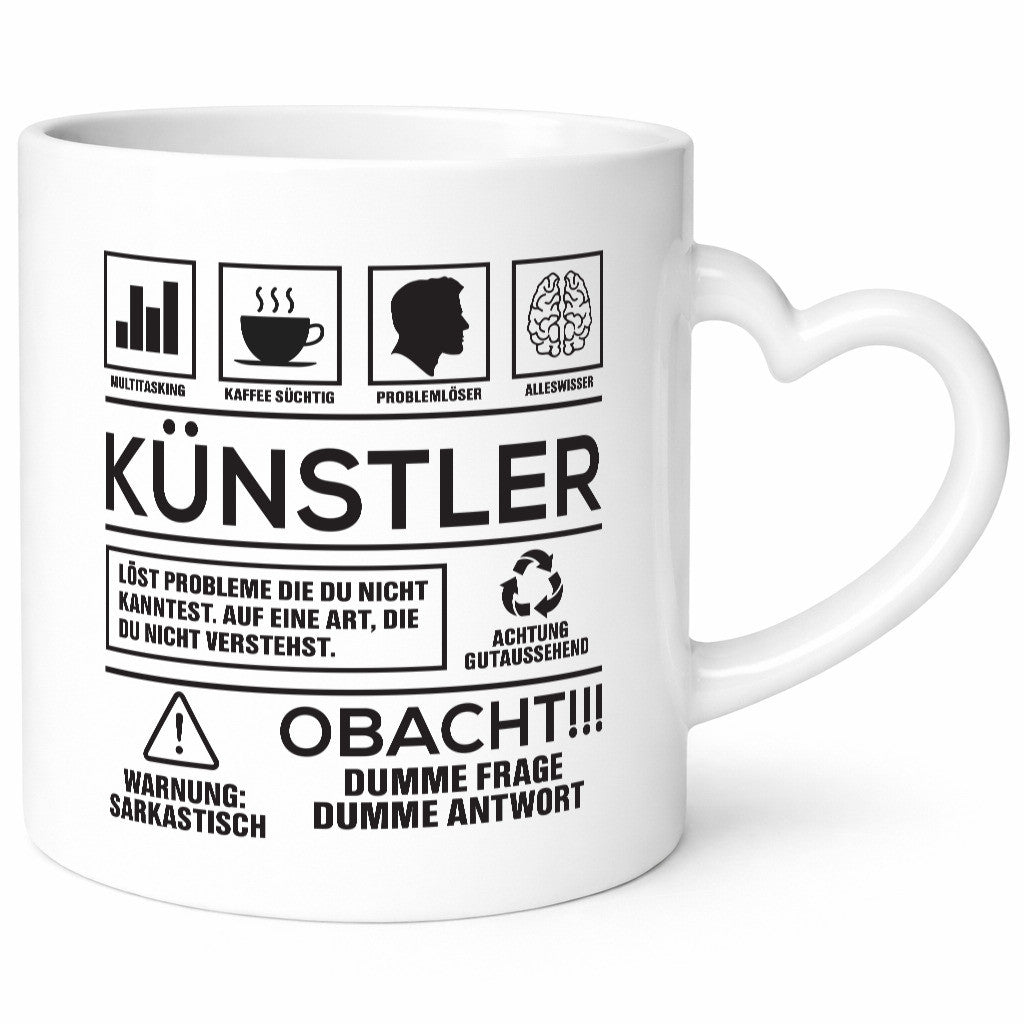Achtung Probleme Künstler | Spruch lustig Kunst Geschenkidee Humor Tasse