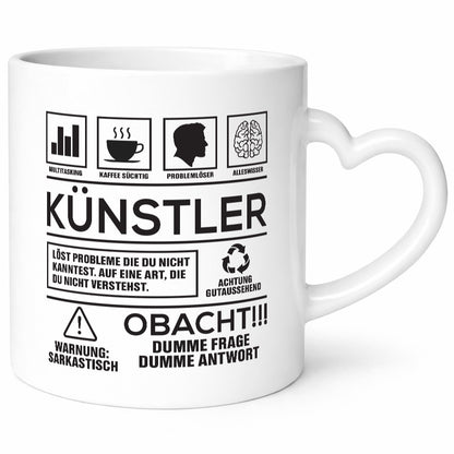 Achtung Probleme Künstler | Spruch lustig Kunst Geschenkidee Humor Tasse