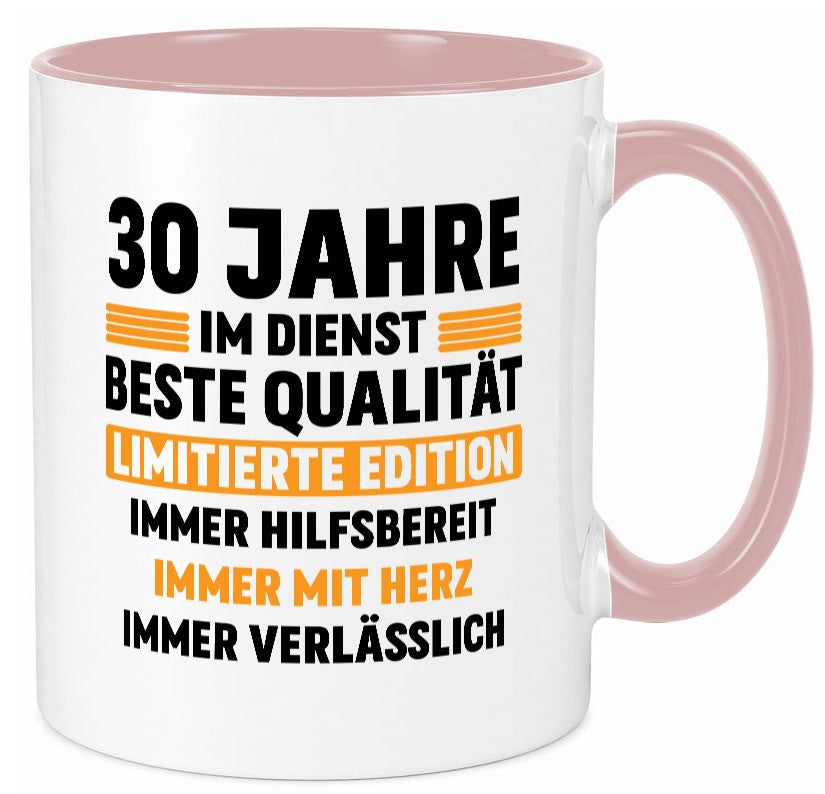 30 Jahre im Dienst | Jubiläum Arbeit v2 Geschenk Kollegen Büro lustiger Spruch Tasse