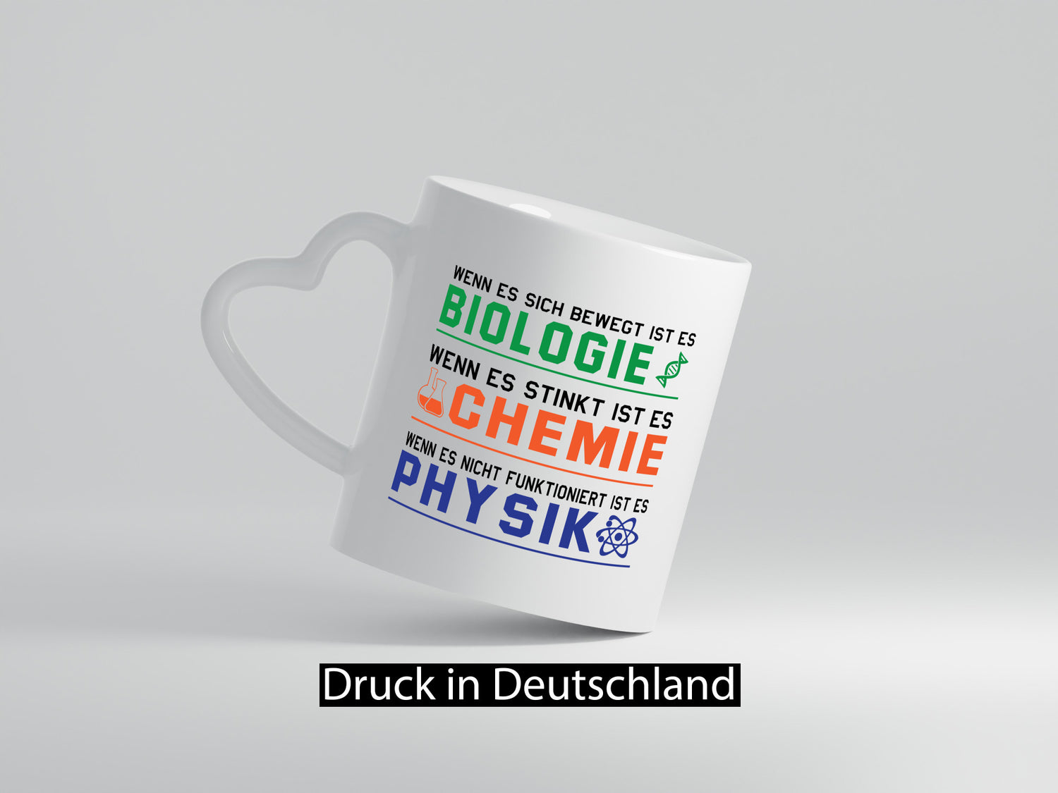 Biologie, Chemie, Physik | Reagenzglas lustig Humor Geschenkidee Geschenk Tasse
