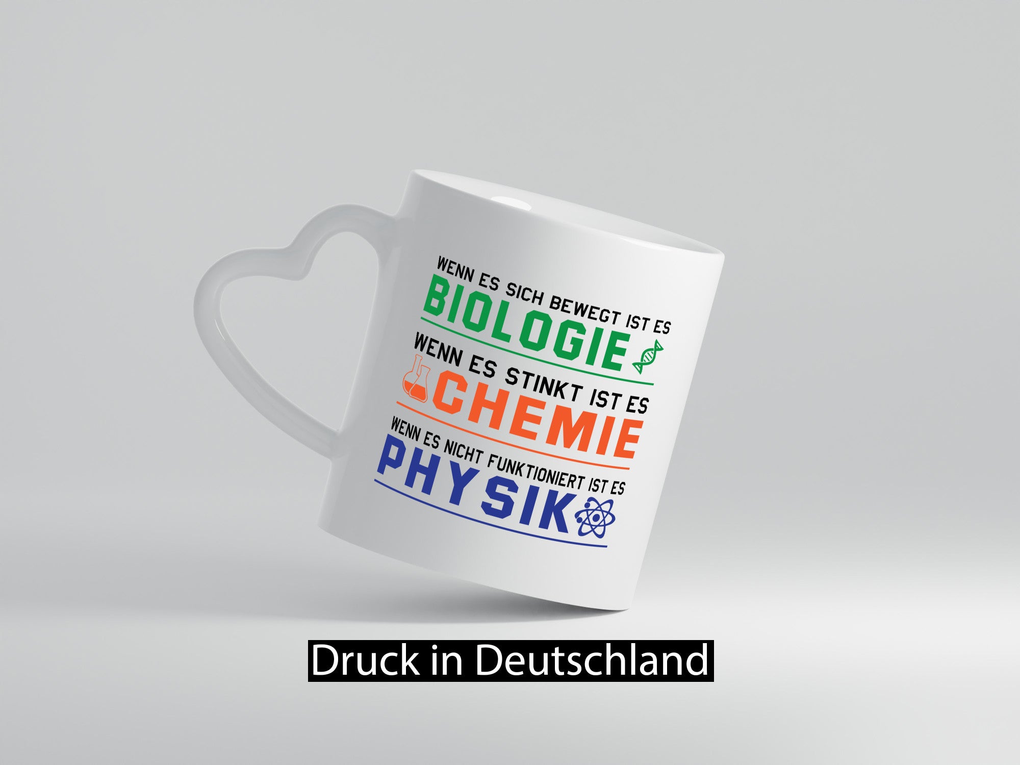 Biologie, Chemie, Physik | Reagenzglas lustig Humor Geschenkidee Geschenk Tasse