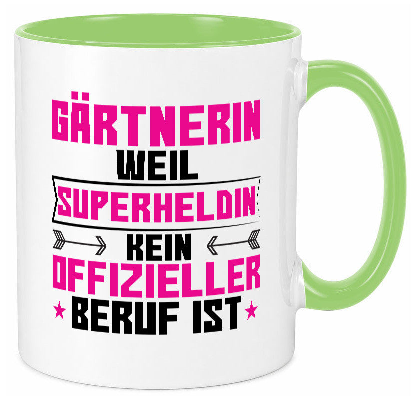Superheldin Gärtnerin | Gartenbau Geschenk Humor Geschenkidee lustiger Spruch Tasse