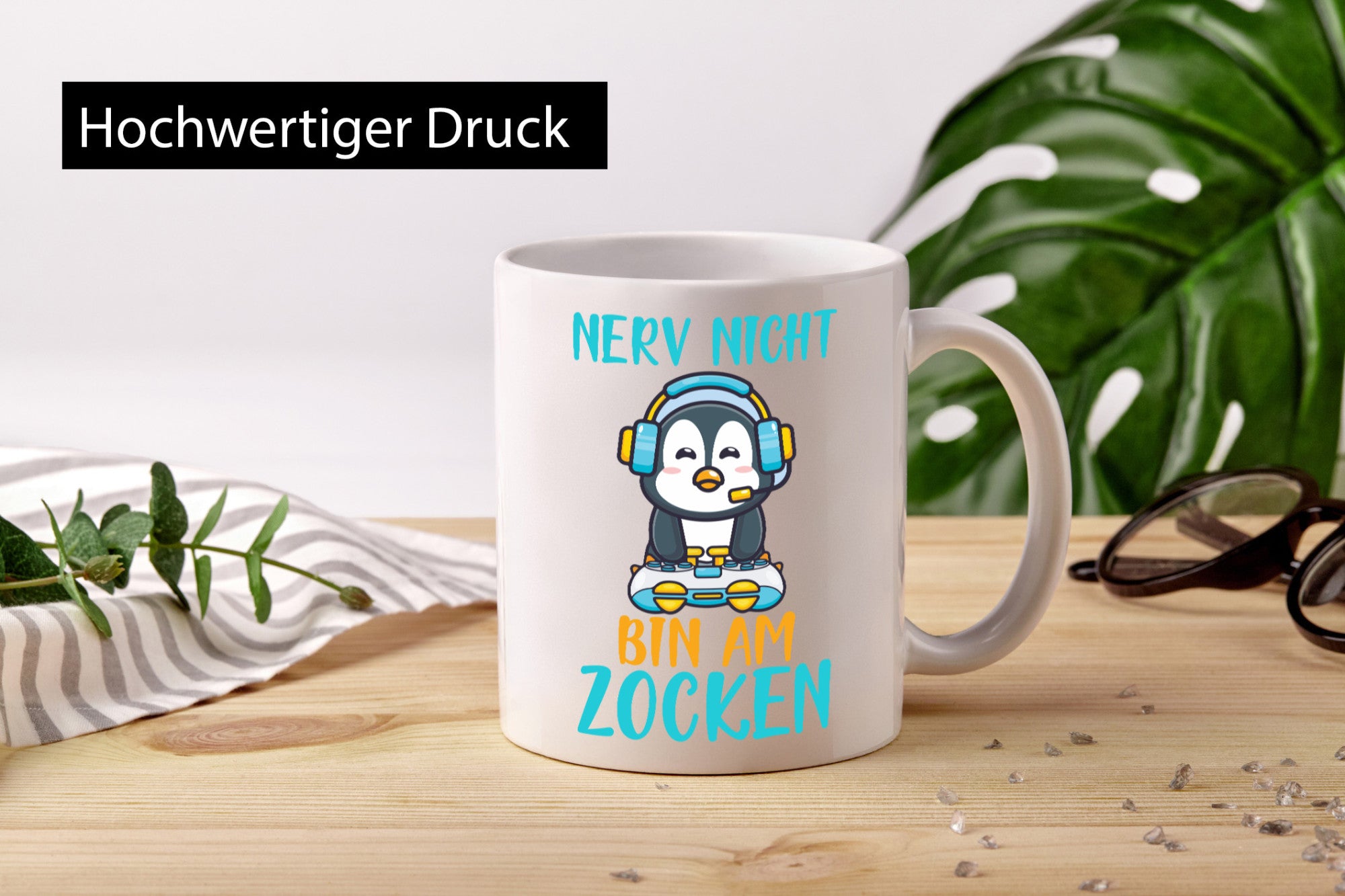 Nerv nicht | Zocker Gamer PC Freunde Pinguin-Comic Humor Geschenkidee Tasse
