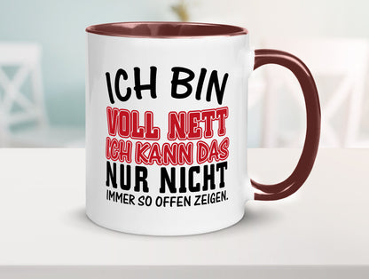 Ich bin voll nett Geschenkidee Humor Tasse