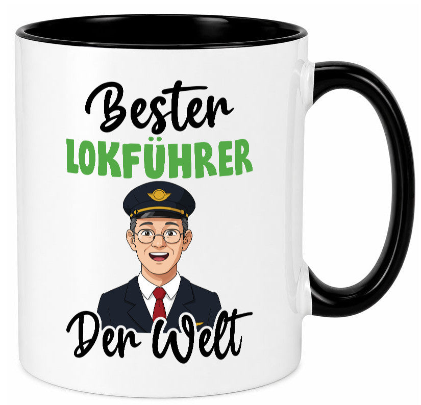 Bester Lokführer | Zug Beruf v2 Geschenkidee Arbeit Kollegen Büro Humor Tasse