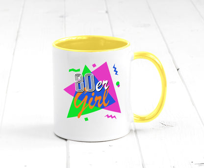80er Girl - Jahre bunt + verrückt retro Humor Geschenkidee Tasse