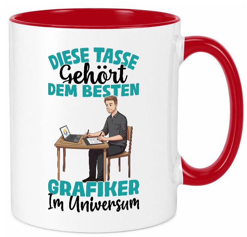 Im Universum: Grafiker | Grafik Design lustiger Spruch Geschenk Humor Tasse