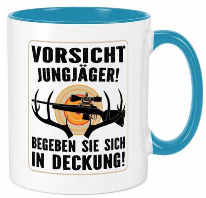 Votsicht Jungjäger | In Deckung Neuling beim Jagen lustig Humor Geschenkidee Tasse