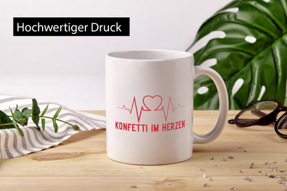 Konfetti im Herzen | bunter Herzschlag Karneval Fasching Geschenk Humor