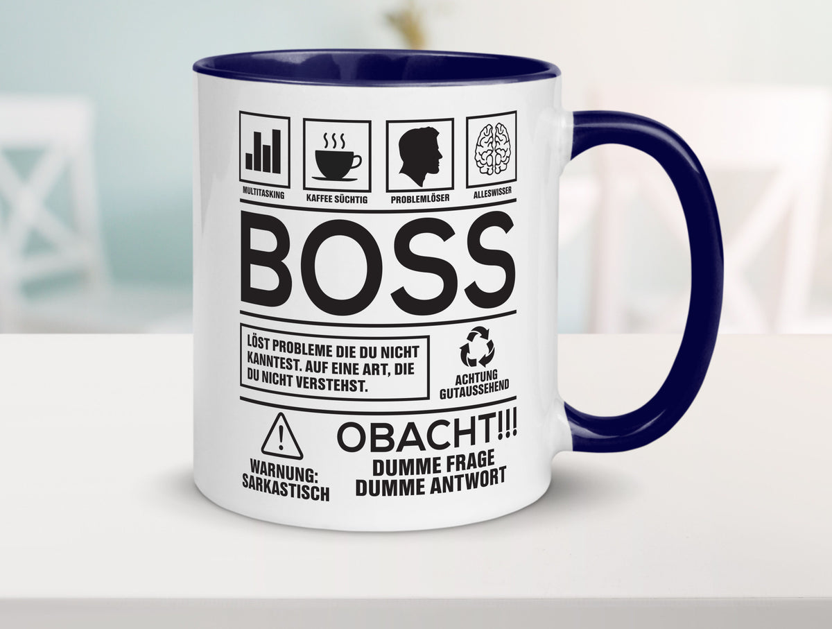 Achtung Probleme Boss | Führungskraft Vorgesetzter lustig Humor Geschenkidee Tasse