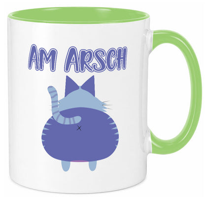 Am Arsch | Katzenmotiv Tasse Kollege Katzenbesitzer Geschenkidee Arbeit