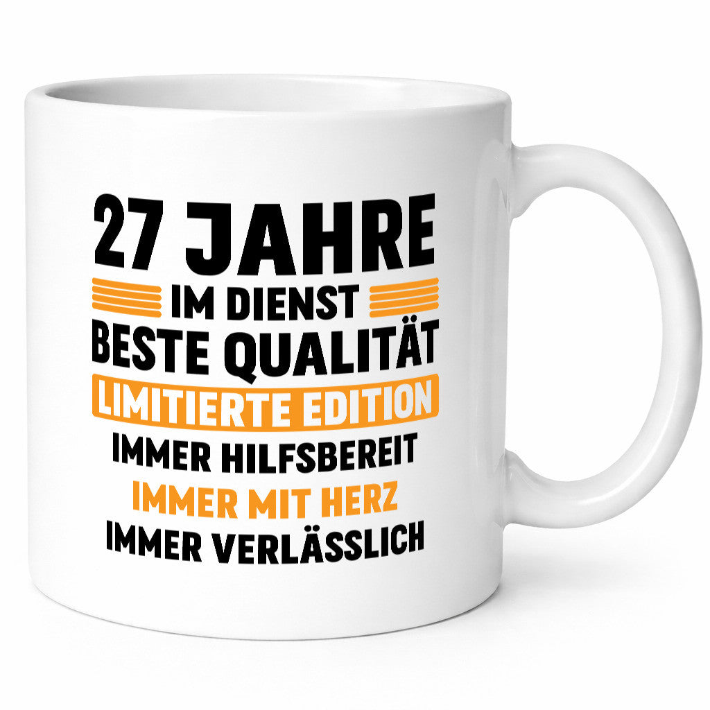 27 Jahre im Dienst | Jubiläum Arbeit v2 lustig Kollegen Büro Geschenk Tasse