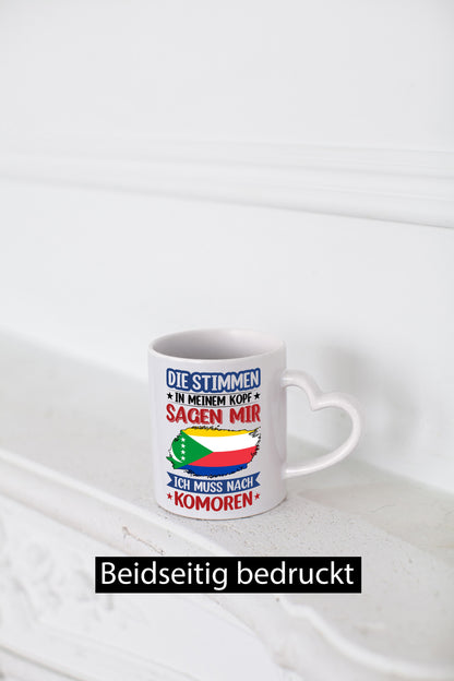 Komoren | Urlaub Stimmen in meinem Kopf Traumland Humor Geschenkidee Tasse