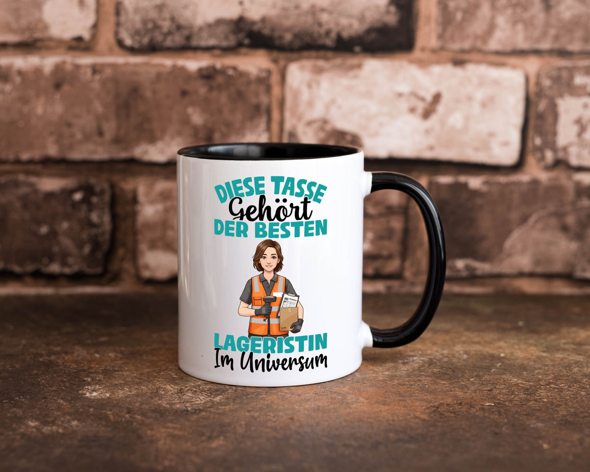 Im Universum: Lageristin | Beruf Lager Arbeiterin Humor Arbeit Kollegen Büro Tasse