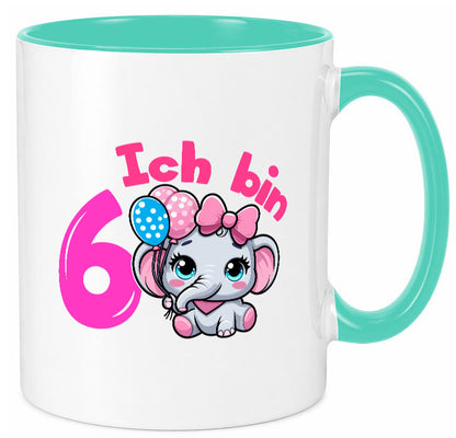 6. Geburtstag | 6 Jahre Elefant Mädchen Humor Geschenkidee Tasse