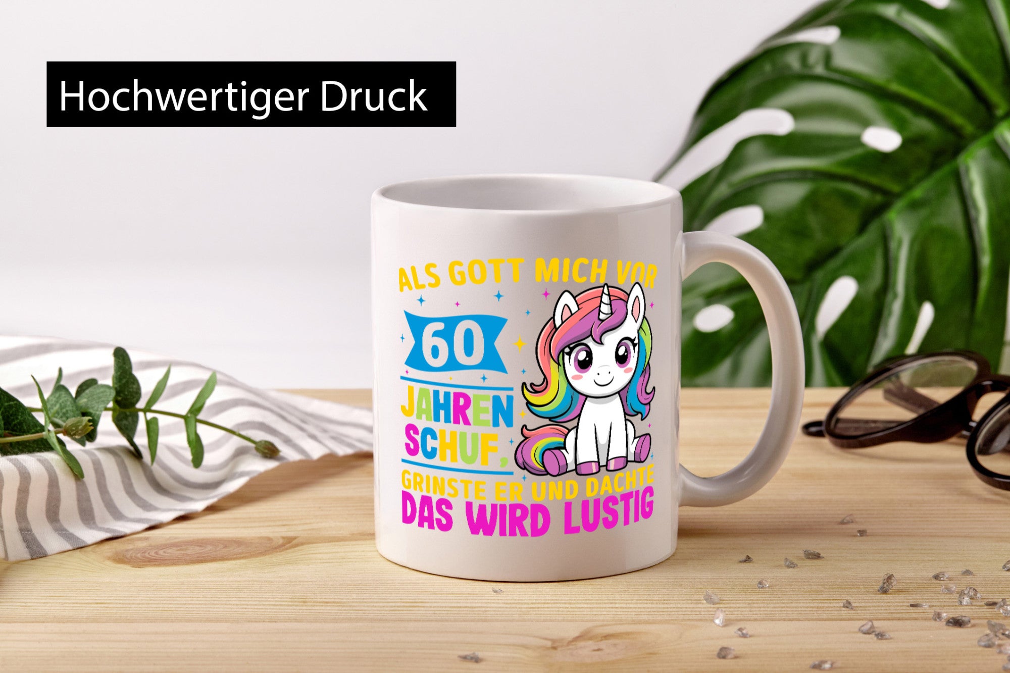 60. Geburtstag | Als Gott mich schuf 40 Jahre Geschenkidee Humor Tasse