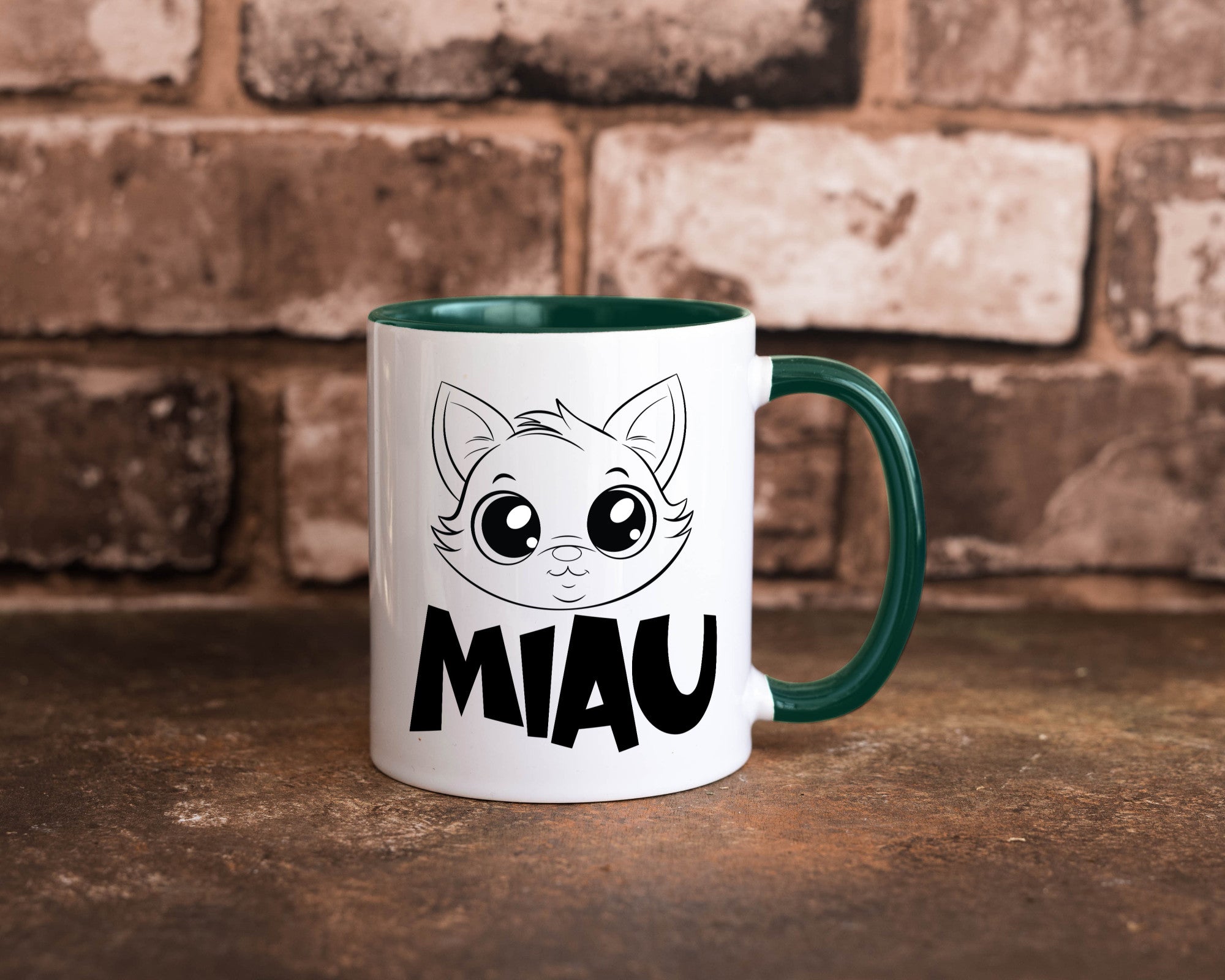 Miau | Katze Geschenkidee Tierliebhaber Humor Tasse