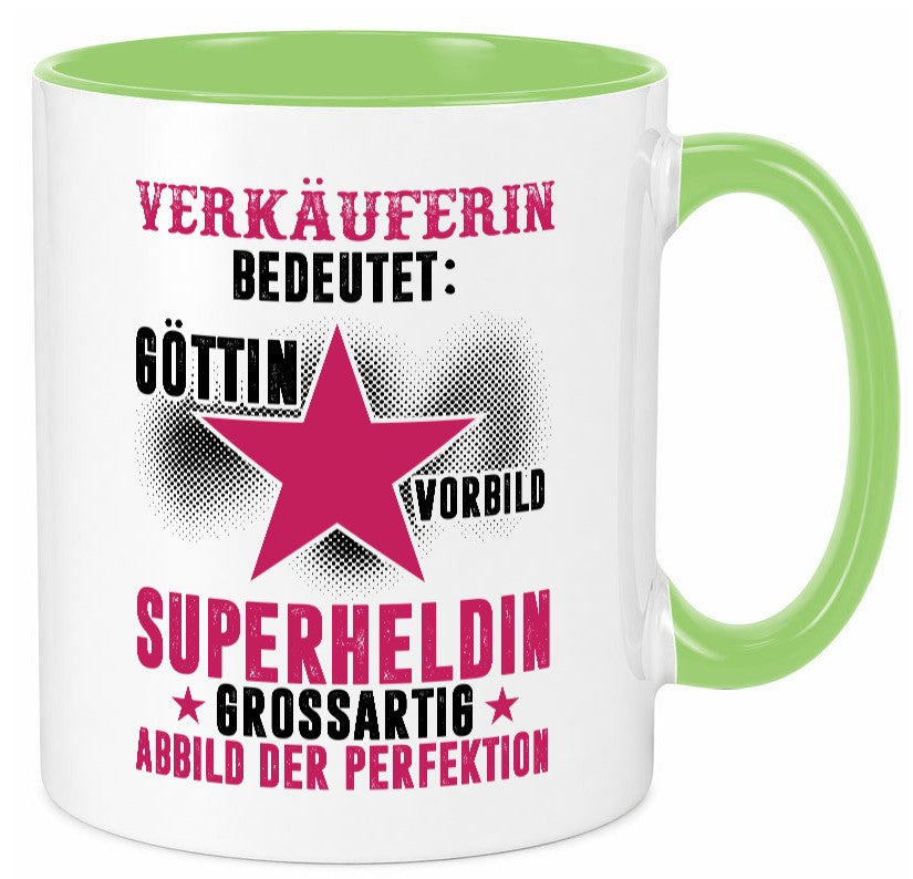 Bedeutung von Verkäuferin| Kollegin | Verkaufsjob Geschenk Arbeit Kollegen Büro Tasse