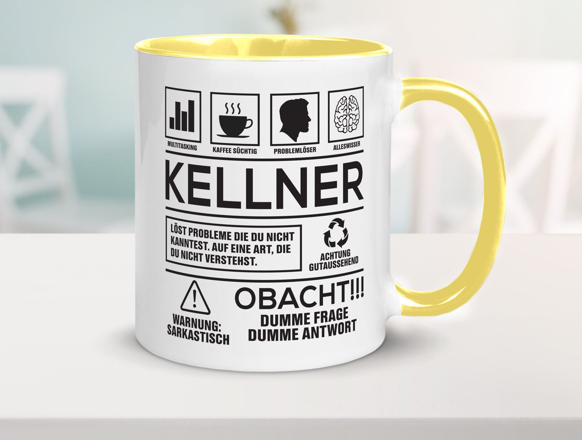 Achtung Probleme Kellner | kellnern Bedienung lustiger Spruch Geschenk Humor