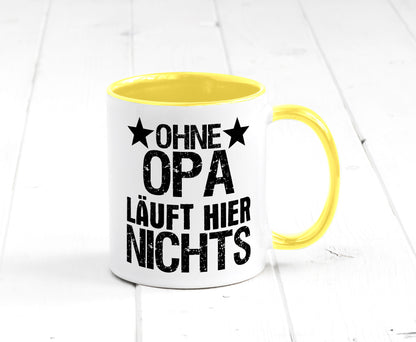 Ohne Opa läuft hier nichts | Sterne Geschenkidee Familie Humor Tasse