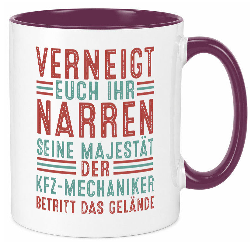 Verneigt euch: KFZ-Mechaniker | Werkstatt Mechaniker lustiger Spruch Geschenk Tasse