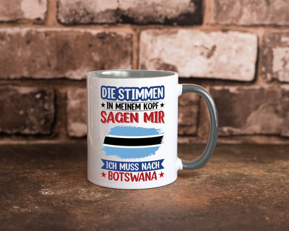 Botswana | Urlaub Stimmen in meinem Kopf Traumland Geschenkidee Humor Tasse