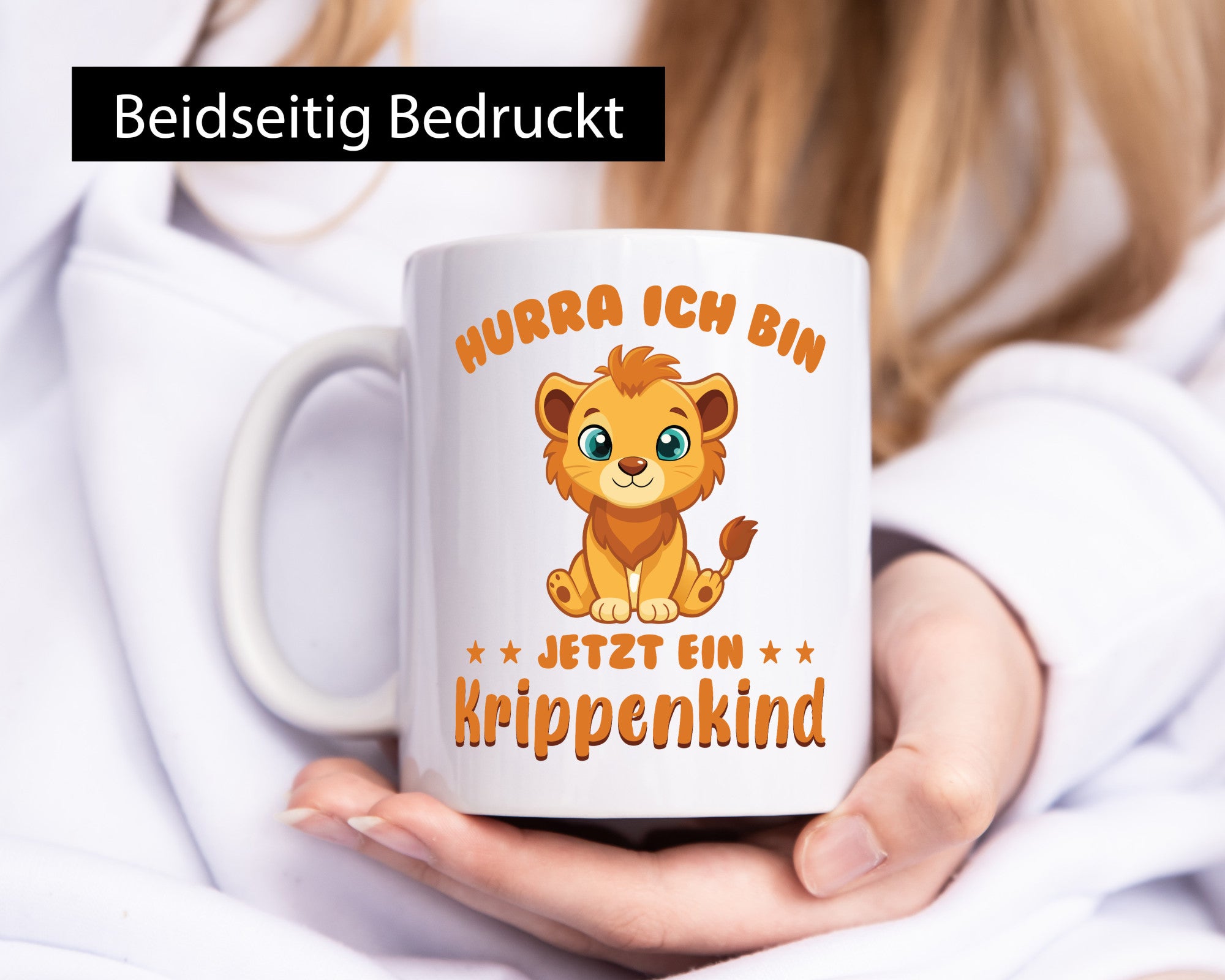 Hurra, ich bin jetzt ein Krippenkind | Löwe Kindergarten Humor Geschenkidee Tasse