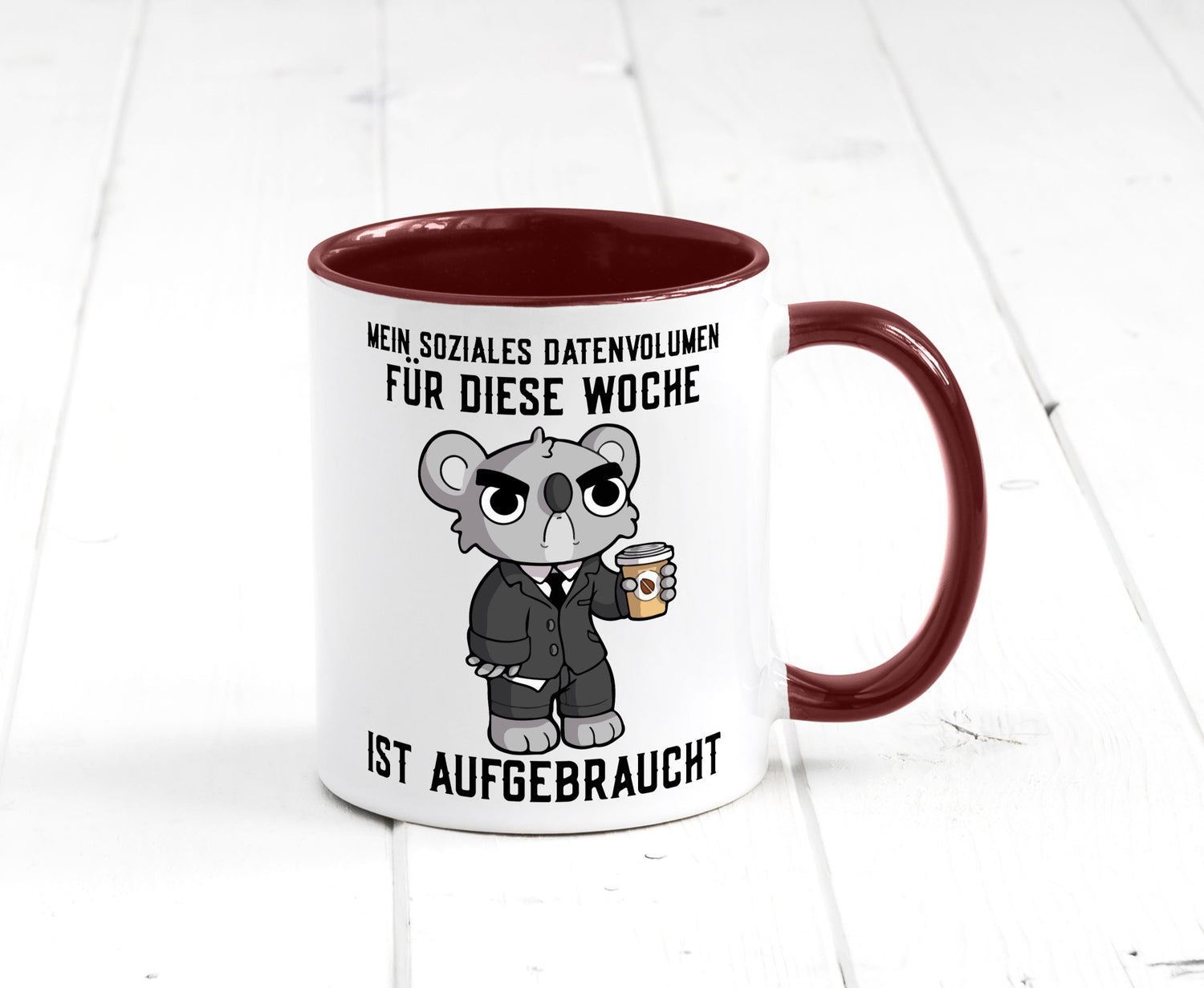 Soziales Datenvolumen | wütender Bär Einzelgänger Nerd Geschenkidee Humor Tasse