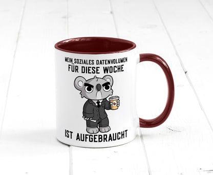 Soziales Datenvolumen | wütender Bär Einzelgänger Nerd Geschenkidee Humor Tasse