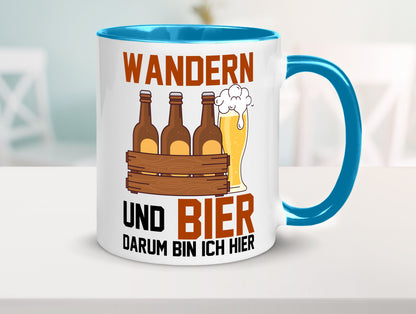 Wandern und Bier darum bin ich hier | Bierkasten lustiger Spruch Geschenk Humor