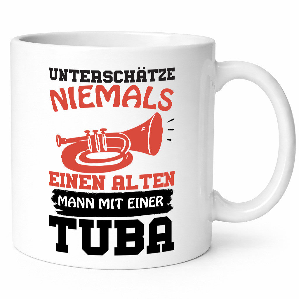 Alter Mann mit Tuba | Tubaspieler Tasse Musiker Witz Humor Geschenkidee