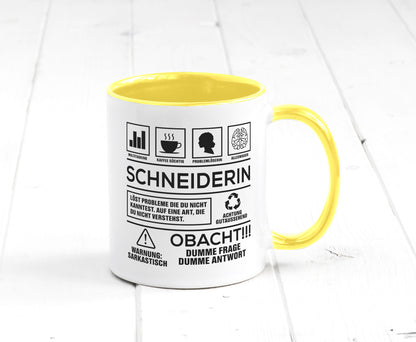 Achtung Probleme Schneiderin | Beruf Schneiderei Geschenkidee Arbeit Kollegen